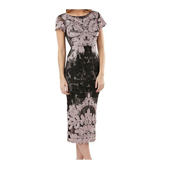 JS Collections Soutache Quill Overlay Lace Dress Sz 16 Midi Whimsygoth Wedding - Picture 1 of 16